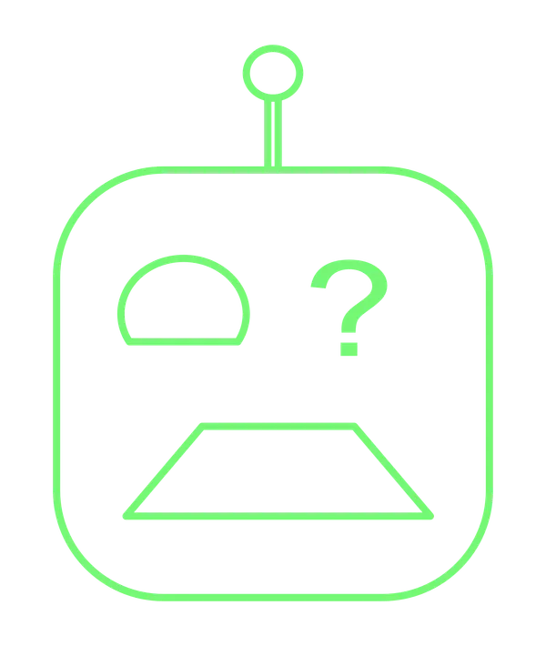 A confused-looking cartoon robot